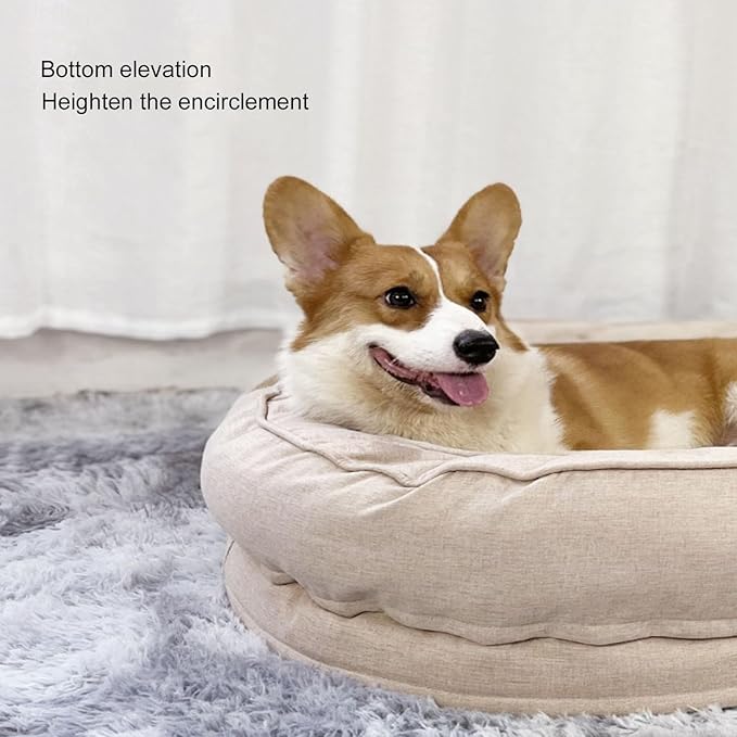 Dog Beds for Small & Medium Dogs, Memory Foam Dog Couch Bed with Washable Removable Cover, Bolster Pet Bed with Waterproof Lining Non-Slip Bottom, Soft Comfy Dog Sofa (Medium,Green)