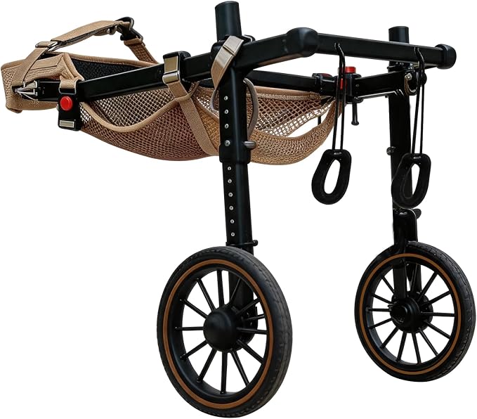 Dog Wheelchair for Back Legs, Lightweight Aluminum Alloy Large Dog Wheelchair with All-Terrain Tires, Adjustable Mobility Support Cart for Disabled Hind Legs Rehab