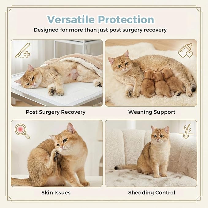 Avont Cat Recovery Suit for Surgery, Breathable Anti-Licking Onesie for Kittens, Surgical Post-Operative Protective Bodysuit, Comfortable Alternative to E-Collar -Mint (S)