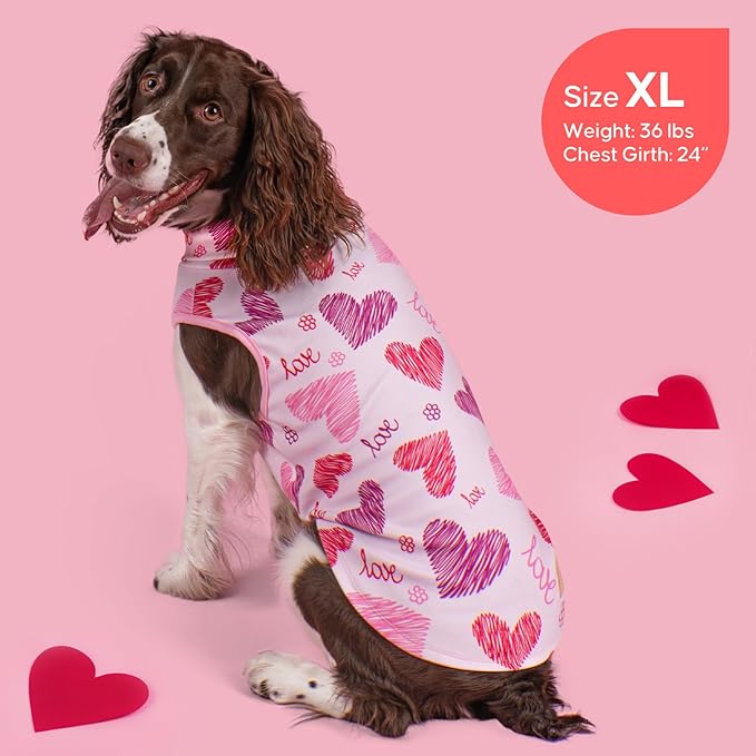 KYEESE 3Pack Valentines Dog Sweater, Stretchy Dogs Sweater Medium Size Dog, Warm Medium Pet Sweaters, Soft Large Pet Sweaters, Turtleneck Pets Clothes for Large Dogs, Comfy Pets Shirt Vest, 2XL