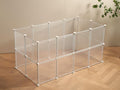 LURIVA Transparent Clear Small Animal Playpen, Guinea Pig Cages, Puppy Dog Playpen, Pet Playpen, Rabbit Bunny Indoor Outdoor Fence Pen Enclosure, White Clear Plastic Playpen,12 X 12 Inch, 24 Panels