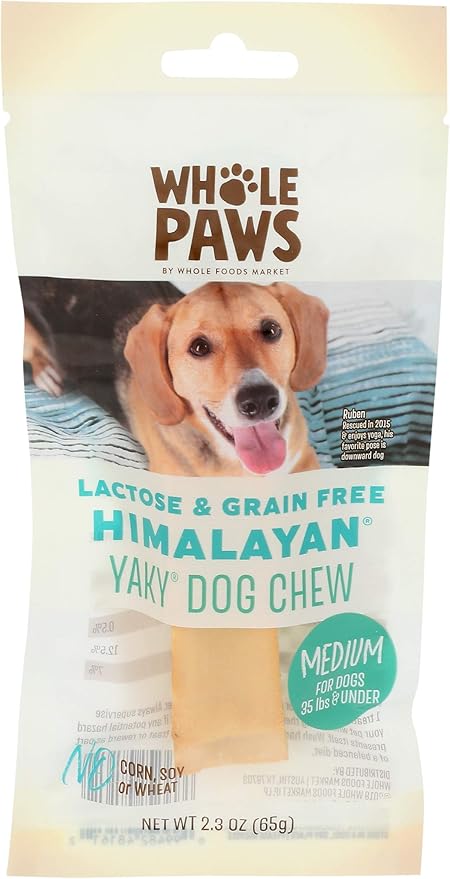 Whole Paws, Himalayan Yaky Dog Chew, Lactose & Grain Free, Medium (for Dogs 35 lbs & Under), 2.3 Ounce