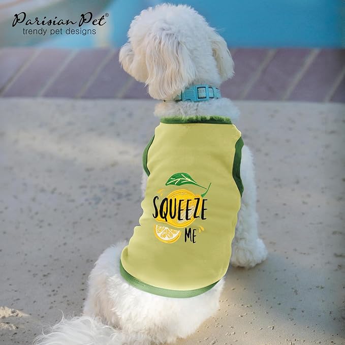 Parisian Pet Dog Shirt – 100% Cotton Shirts for Large Dogs – Sleeveless Puppy Vest – Lightweight and Breathable Pet Apparel – Pullover Summer Dog Clothes - Stretchy Funny T Shirts for Dogs