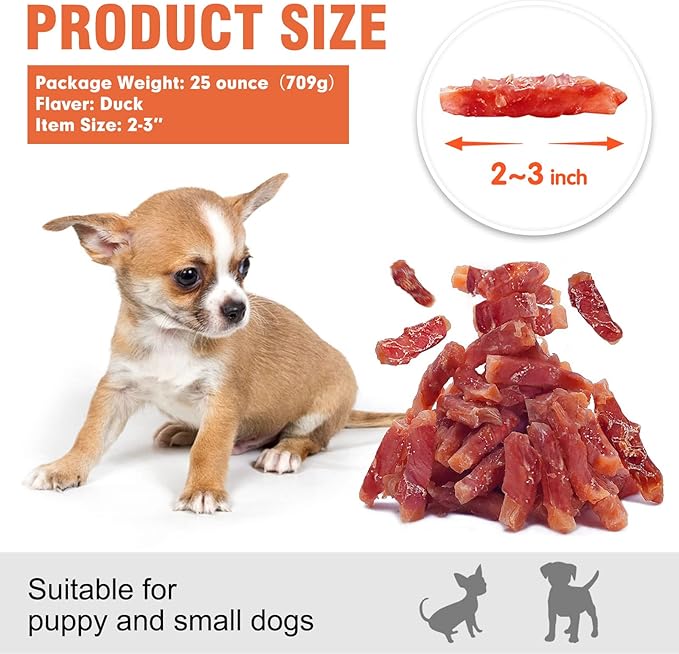 MON2SUN Duck Wrapped Sweet Potato Dog Treats for All Breeds, Rawhide-Free Soft Chews for Training, No Artificial Colors, 25oz