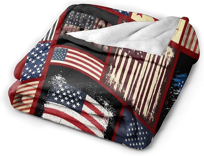 Veteran Blanket American Flag Throw Blanket Veterans Day Gifts for Men Women Adults Super Soft Cozy Plush Fluffy Fuzzy Fleece Blanket Home Decor 60''X80''