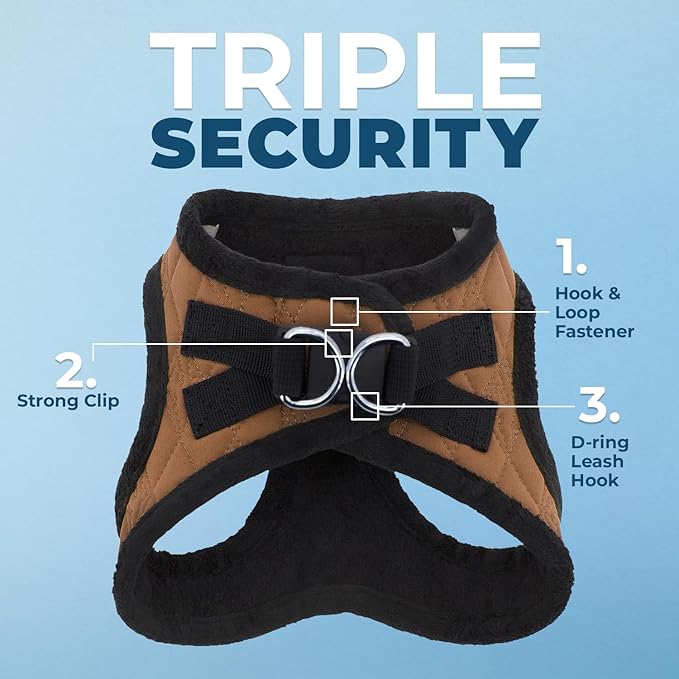Best Pet Supplies - All Weather Mesh / Plush, Reflective, No Pull Harness for Small, Medium Dogs, Cats - Secure with Hook & Loop Fastener, Buckle, Double D-Rings - Beige Plush, XS