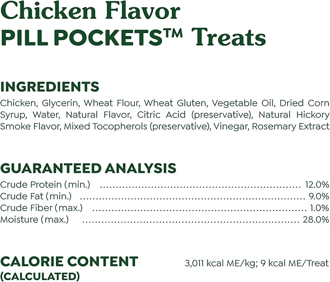 Greenies Pill Pockets for Dogs Small Size, Tablet Pill Treats for Dogs, Chicken Flavor, 3.2 oz. Pouch