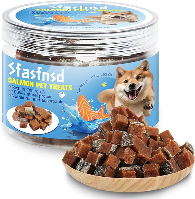 Delicious Salmon Jerky Dog Treats - Freeze Dried & Protein-Packed Biscuits for Your Beloved Pet 3.53 oz