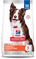 Hill's Science Diet Adult 1-6 Perfect Digestion Dry Dog Food, Chicken, Brown Rice, & Whole Oats, 12 lb. Bag