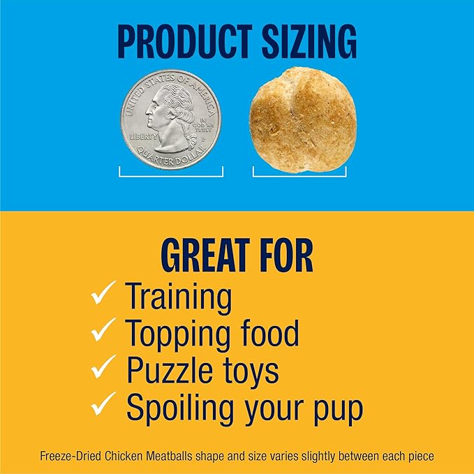 Muenster Freeze Dried Chicken Meatball Dog Treats (4oz) - Grain Free, Made in USA