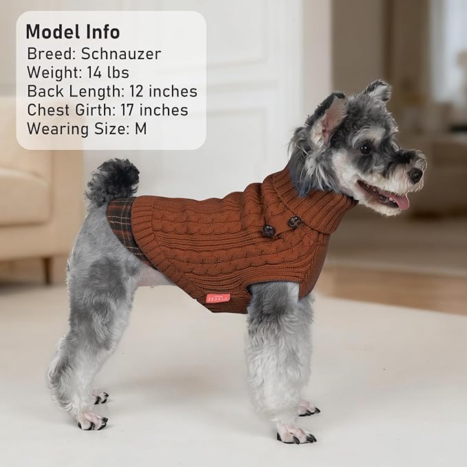 KYEESE Dog Sweater Thick Pet Coat for Fall Winter Cold Weather Stretchy Soft Pullover Dog Sweaters for Medium Dogs Boy Warm Turtleneck Medium Dogs Sweater