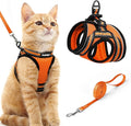 rabbitgoo Cat Harness and Leash Set for Walking Escape Proof, Adjustable Soft Kittens Vest with Reflective Strip for Cats, Comfortable Outdoor Vest,Light Orange,M