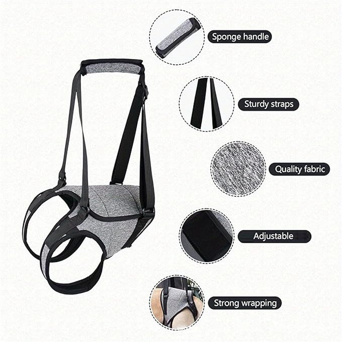 Dog Rear Leg Mobility Aid Lifting Harness Machine Washable Polyester Comfortable Body for Senior Breeds Adjustable Pet Harness