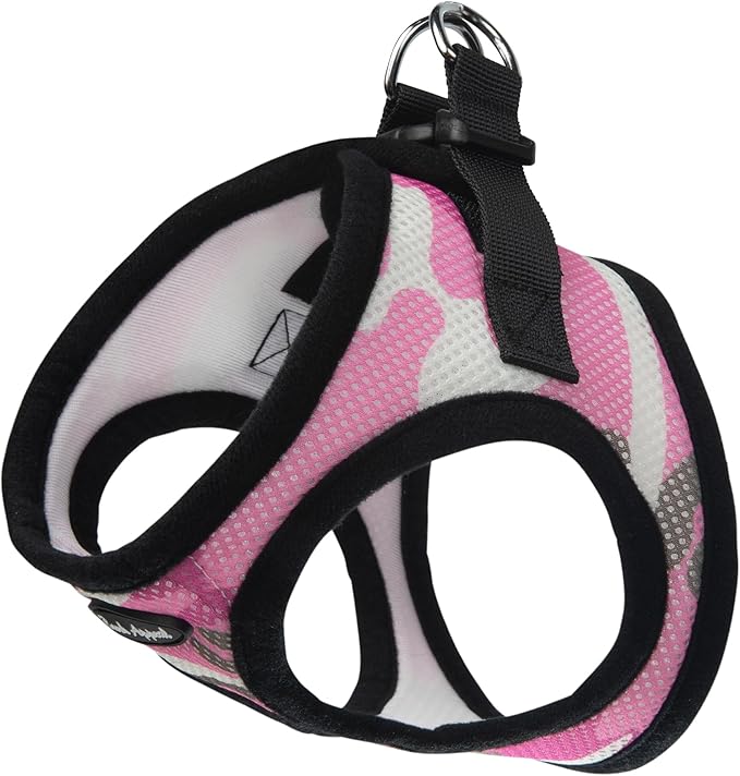 Bark Appeal Pink Camo Step-in Dog Harness for Extra Small Sized Pets – Updated Sizing, Re-Measuring is Essential – Soft Vest Harness – Anti-Choke with Adjustable Strap & Heavy Duty Clip – XS