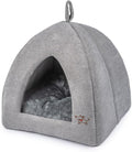 Best Pet Supplies Cat Bed for Indoor Cat, Domed Tent House with Removable Pillow, Covered Cat Cave for Small Dog, Puppies and All Breeds of Cats - Gray, 20 x 20 x H:22"