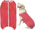 Dog’s Recovery Suit Post Surgery Shirt for Female Male Dog, E-Collar Alternative Wound Protective Clothes (red White-XL)