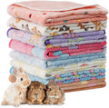 8 Pack Guinea Pig Cage Liner, Washable Guinea Pig Fleece Blankets Beding Accessories, Flannel Throw Warm Sleep Mat, Pet Pee Pads for Small Animal Hamster Rabbit Puppy Cat (Light Color, 30x20 Inch)