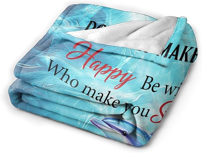 Dolphin Throw Blanket Dolphin Stuff Gifts for Kids Girls Boys Adults Women Man Soft Cozy Warm Plush Fluffy Fuzzy Fleece Blanket Decor 40''X50''