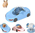 Hamster Exercise Ball Sports Car,Hamster Car with Detachable Transparent Ball,Funny Exercise Wheel for Hamsters,3 Modes Available,Suitable for Dwarf Small Pet - Safe, Breathable and Cute (Blue, 5.7")