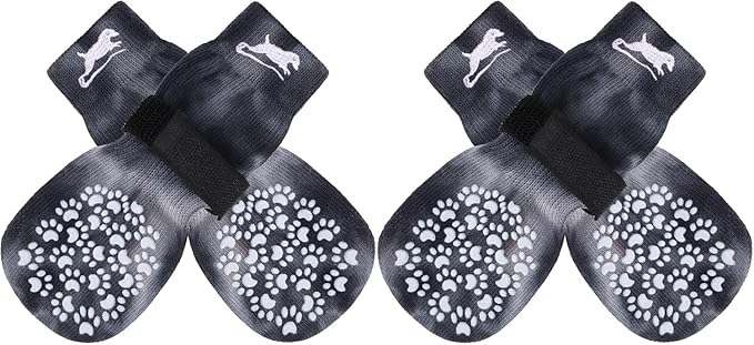 EXPAWLORER Anti Slip Dog Socks to Prevent Licking Paws, Dog Shoes for Hot Pavement, Dog Booties for Small Medium Large Senior Dogs, Traction Control Boots & Paw Protectors for Hardwood Floors