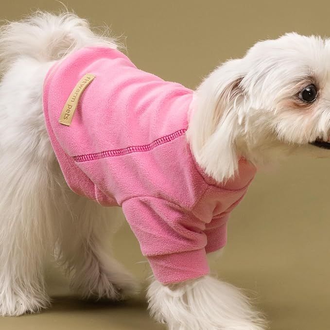Fitwarm 3 Pack Classic Fleece Dog Sweater, Turtleneck Dog Sweatshirt, Dog Winter Clothes for Small Dogs Girl, Pet Pullover Jumper, Cat Apparel, Pink, Rose, Baby Pink, Medium