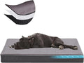 Cooling Dog Beds for Dogs, Orthopedic Memory Foam Dog Bed，Washable Pet Beds for Crate with Faux Fur Cover, Waterproof Lining (Grey, XXX-Large: 50" x 34" x 4")
