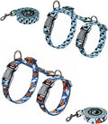 Halypet 2-Pack Cat Harness and Leash Set, Escape Proof 3-in-1 Adjustable Harness for Cats, Soft Lightweight, Easy On & Control for Walking, Travel & Outdoor Use, Small (Navy & Blue)