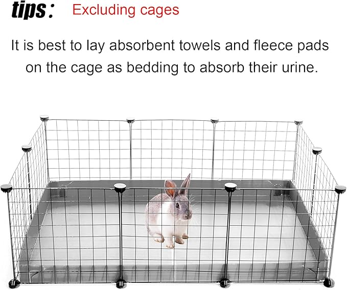 2 PCS Guinea Pig Cage Bottom Tarp for C&C Grids Habitat Cage Panel, 36x24 inches Guinea Pig Cage Liner Base,Washable Cage Liners for Small Animals Guinea Pig Cage,Rabbit Bunny Cage Liner(No Cage)