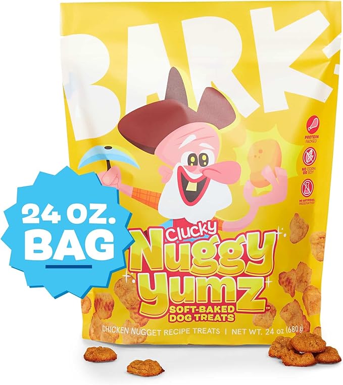 Barkbox Nuggy Yumz - Soft-Baked Chicken Nugget-Inspired Treats Packed with Protein, Nutritious Ingredients, and No Corn, or Soy - 24oz Bag
