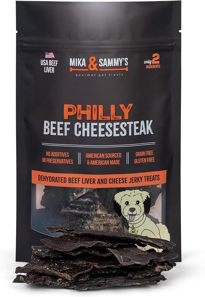 Mika & Sammy's Gourmet Beef Liver Jerky Dog Treats Made in The USA. (Beef Cheese 5 oz)
