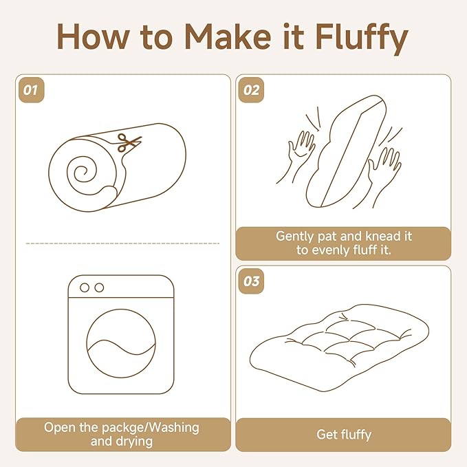 Washable Dog Bed Mat Soft Dog Crate Pad Fluffy Pet Kennel Beds Sleeping Mattress with Non-Slip Bottom for Large Jumbo Medium Small Dogs, 41 x 27 Inch, Black