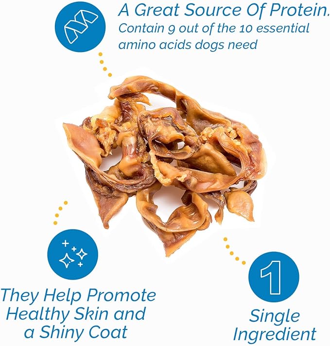 123 Treats Natural Pig Ears for Dogs - 5 lb Bulk Pork Strips and Slivers, Single Ingredient Pet Chews Perfect for Puppies or Training Rewards, Premium Dog Treats Bulk