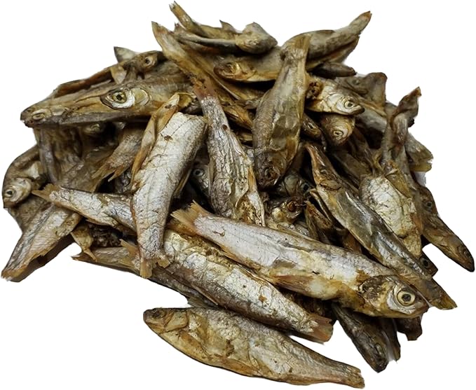 Aquatic Foods Inc. 3"- 5" Fresh Water Freeze Dried Fish for Piranha, Large Fish, Turtles, Cats, Sugar Glider, Marmosets, Chinchillas, Squirrels, Hamsters…12oz Med Jar