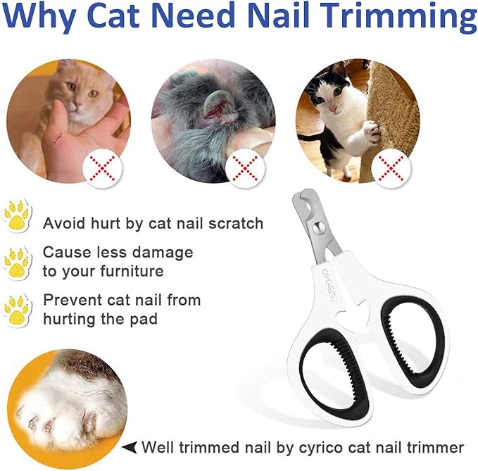 OneCut Pet Nail Clippers, Update Version Cat & Kitten Claw Nail Clippers for Trimming, Professional Pet Nail Clippers Best for a Cat, Puppy,Rabbit, Kitten & Small Dog,Sharp & Safe (Black)