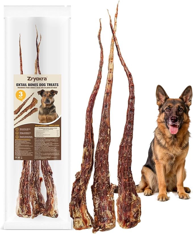 Grass-Fed Beef Tail Bones for Dogs – Durable Chewing Treats, No Additives or Fillers, Supports Teeth & Gum Health,Single Ingredient, Rawhide-Free & Digestible for All Dogs