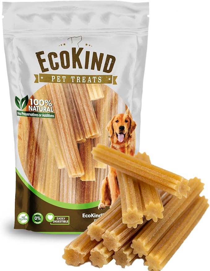 EcoKind Pet Treats Premium Gold Chicken Flavored Churro Chews | All Natural Himalayan Yak Cheese Dog Chew for Small to Large Dogs | Keeps Dogs Busy & Enjoying Indoors & Outdoor Use (20 Sticks)