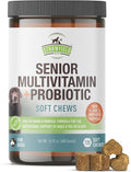 Strawfield Pets Senior Multivitamin + Probiotics for Dogs with Milk Thistle Joint Support Supplement for Dogs Bacon Flavor 120 Soft Chews