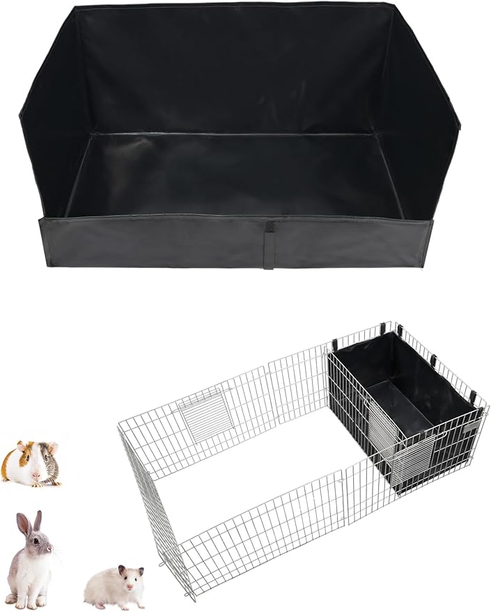 Guinea Pig Cage Liner, for Midwest Cage Kitchen 24"X13" Litter Box & Hay Feedder for Guinea Pig Rabbits Hamsters Hedgehogs Ferrets and Other Small Animals. Black