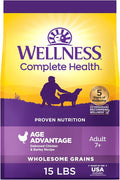 Wellness Complete Health Senior Dry Dog Food, Wholesome Grains, Natural, Age Advantage Chicken & Barley Recipe, (15-Pound Bag)