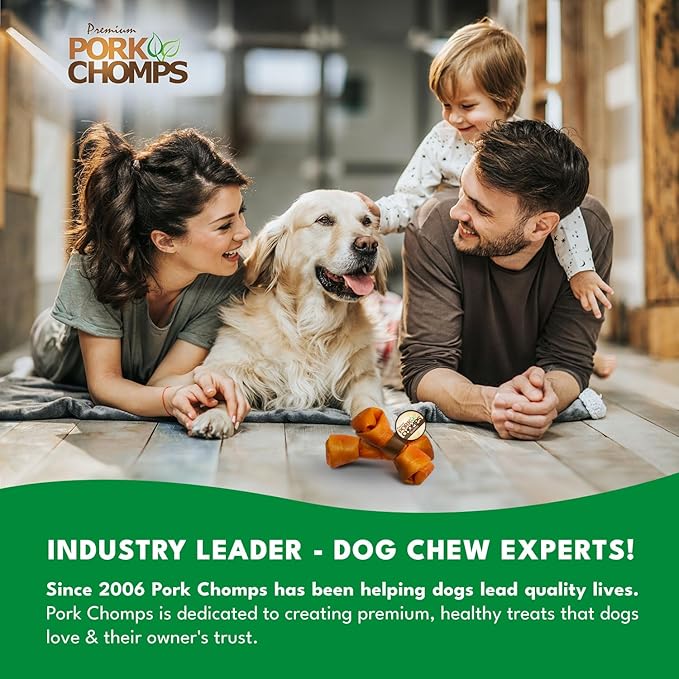 Pork Chomps Roasted Pork Skin Dog Chew, 6-inch Knot, 1 Count