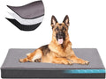 Cooling Dog Beds for Dogs, Orthopedic Memory Foam Dog Bed，Washable Pet Beds for Crate with Faux Fur Cover, Waterproof Lining (Grey, XX-Large: 50" x 34" x 5")