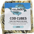 Icelandic+ Cod Cube - Large 2" Cod Skin Dog Treat, Pure Wild- Caught Air-Dried Fish, Single Ingredient Snack, Pet Chew, Just The Fish Nothing Else