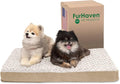 Furhaven Cooling Gel Dog Bed for Medium/Small Dogs w/ Removable Washable Cover, For Dogs Up to 35 lbs - Ultra Plush Faux Fur & Suede Mattress - Cream, Medium