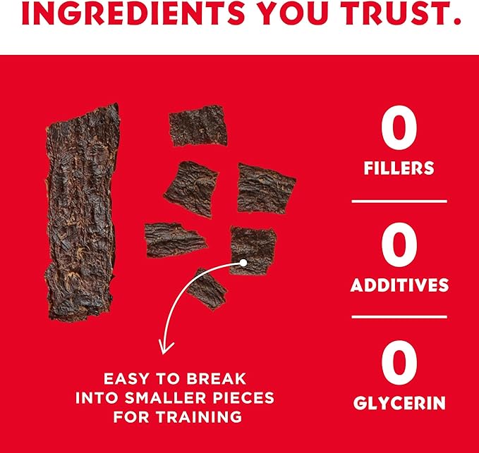 Barkin Burger Strips Made of only Beef Jerky Grain-Free Dog Treats 12 oz Pack - Premium One-Ingredient, All-Natural, Low-Fat, Lean Protein Jerky Treats for Dogs and Breeds
