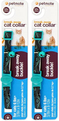 Petmate Cat Swirls Collar, Teal, 8-12" (Pack of 2)