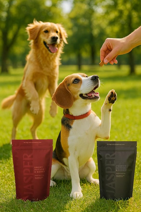 Jasper Oven-Baked Dog Treats – Natural Grain-Free Snacks for All Breeds – 5oz Bags (Assorted Flavors) (Sweet Potato & Honey)