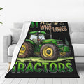 Just A Boy Who Love Tractors Blanket Green Tractor Decor Throw Blanket Gifts For Girls Boys Super Warm Soft Plush Lightweight Fleece Flannel Blanket Couch Bedding Blanket For Adults Kids Women 60"X50"
