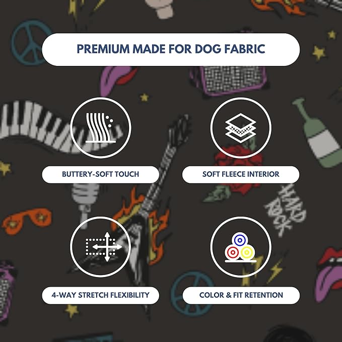 Spark Paws Dog Hoodie – Premium Dog Sweater for Small, Medium, and Large Dogs | Warm Outfits for French Bulldogs, Pitbull, Puppy, Winter Jacket Alternative - Rock and Roll -4XL