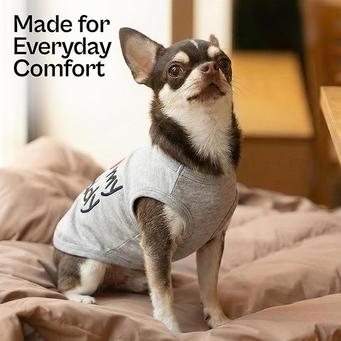 Parisian Pet Dog Shirt - 100% Cotton Shirts for Large Dogs - Grey Sleeveless Dogs Clothes - Lightweight and Breathable Puppy Clothes - Stretchy Dog Apparel - I Love My Daddy T Shirt for Pet