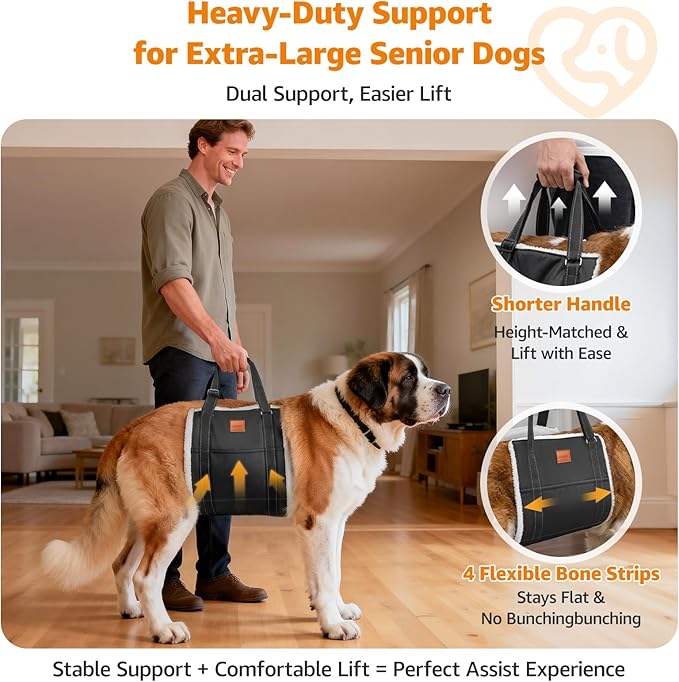 LOOBANI Dog Sling for Large Dogs Hind Leg Support, Portable Dog Lift Harness for Back Legs, Comfortable Leg Support Assistance for Elderly Dogs with Hip, ACL Brace, Senior, Injured